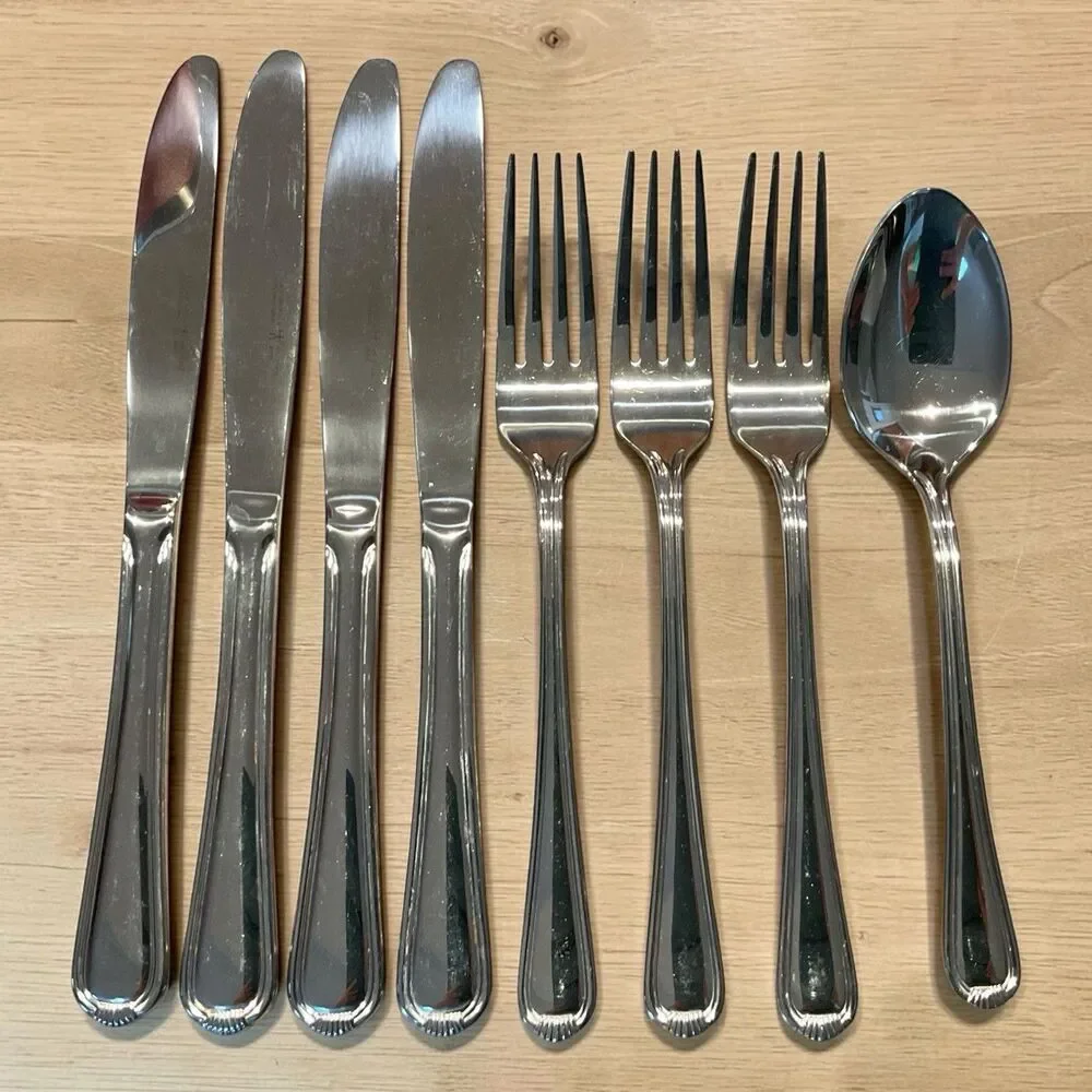 JA Henckels ALCEA Flatware Stainless Steel Set Of 8 *Excellent* Knife Fork Spoon